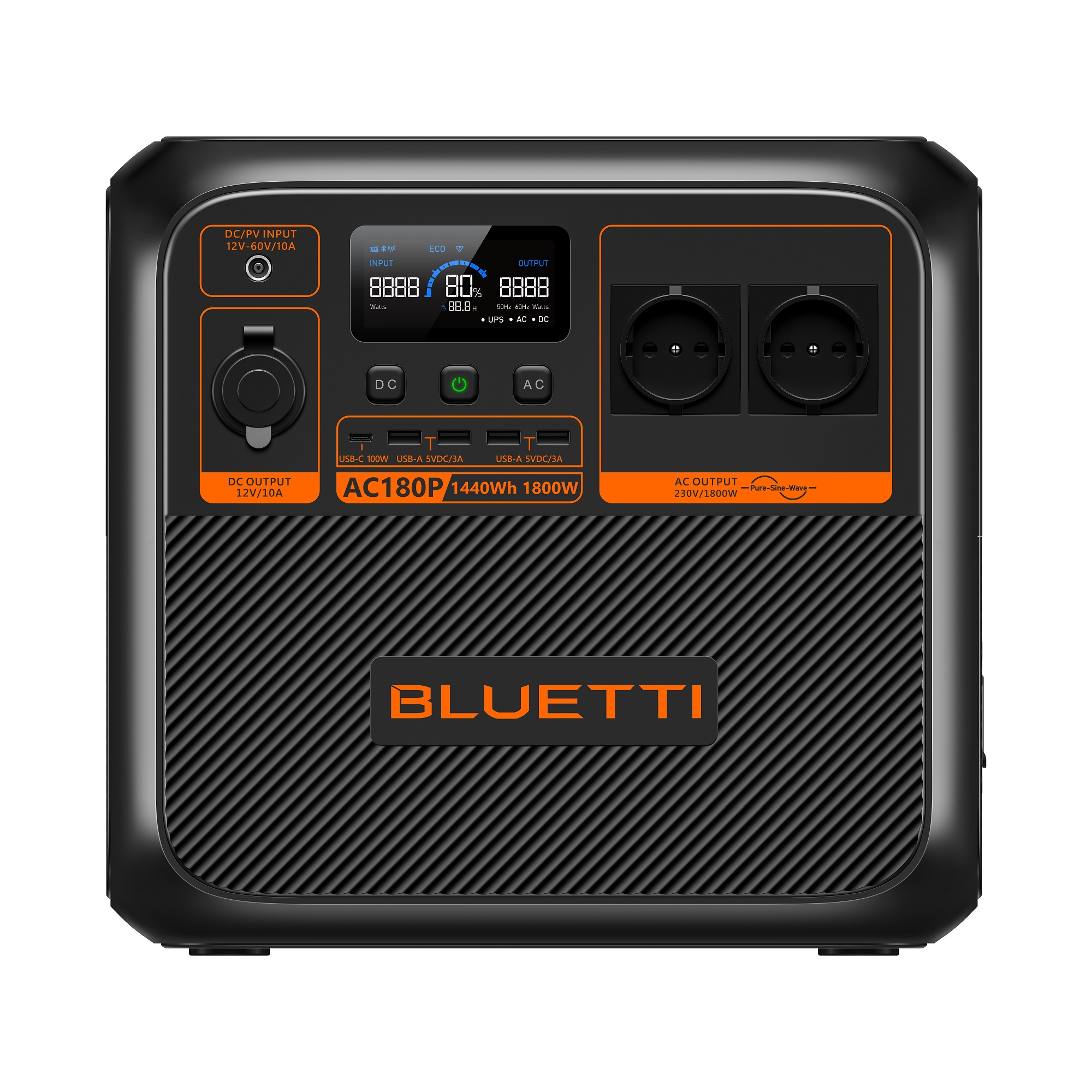 BLUETTI Premium AC180P Solar Portable Power Station Expandable, 1800W AC Outlet 1440Wh