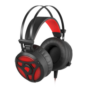Genesis Gaming Headset Neon 360 with Microphone RGB Illuminated Vibration, Black Red (NSG-1107) (GNSNSG-1107)