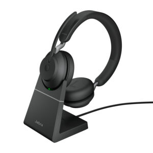 JABRA Evolve2 65 Wireless Stereo Headset UC USB-A Link 380a with Charging Stand Black (26599-989-989) (JAB26599-989-989)